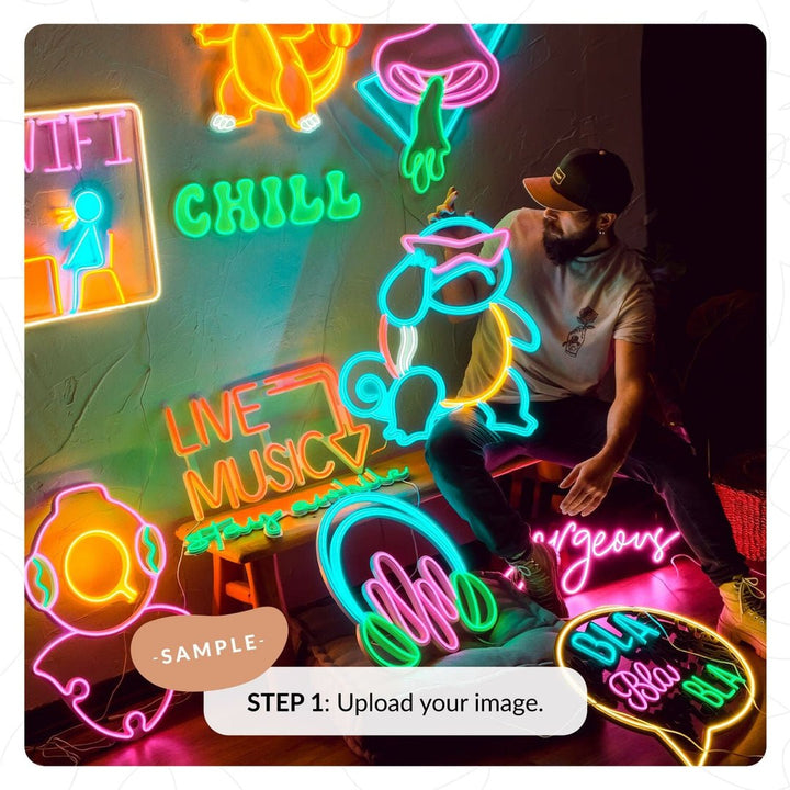 Shop Custom Neon Art | Custom Logo, Neon Wall Art at Hoagard. bedroom decor, custom neon, kids room decor