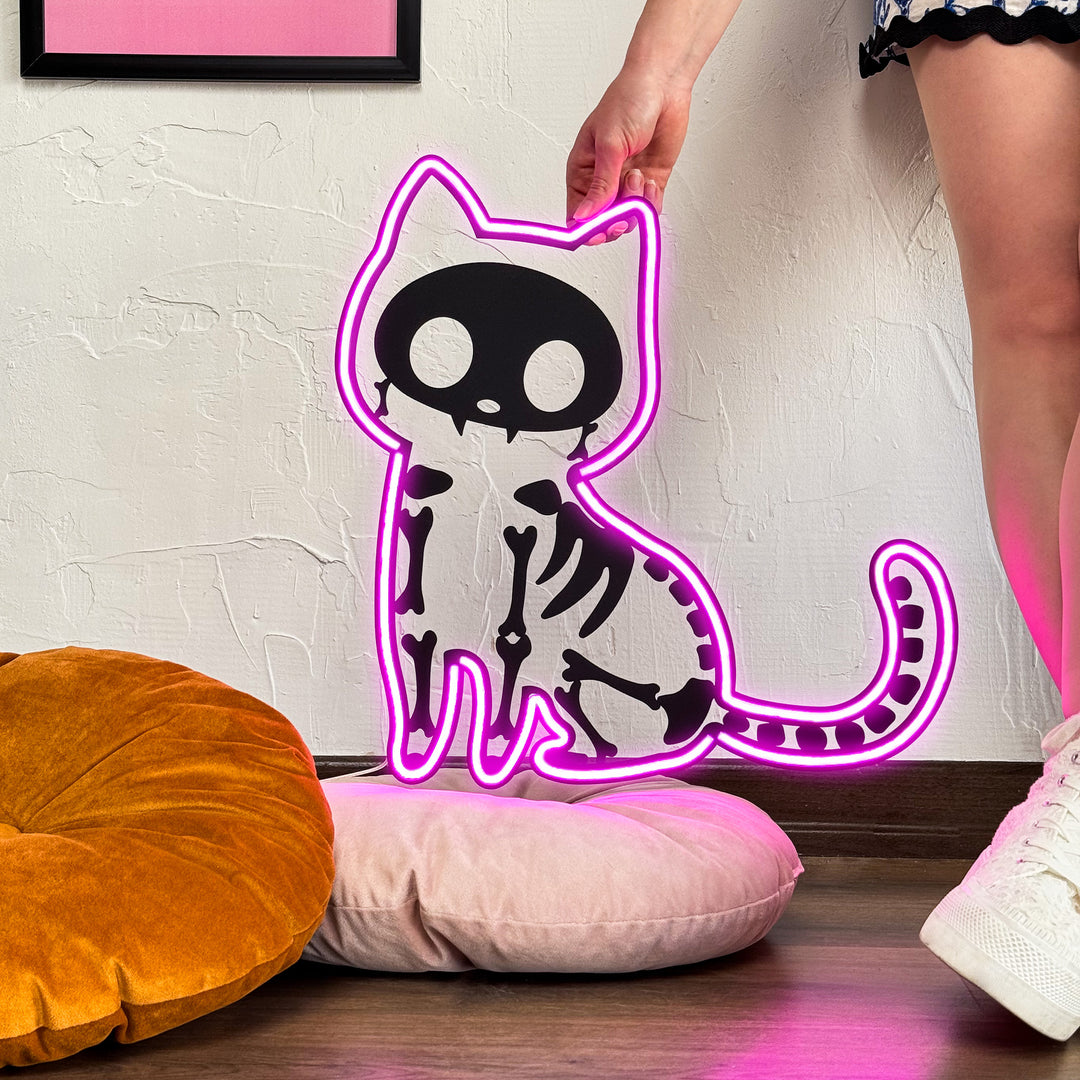 Shop Cat X-Ray Neon Sign, Neon Wall Art at Hoagard. animal head, animal wall art, discount