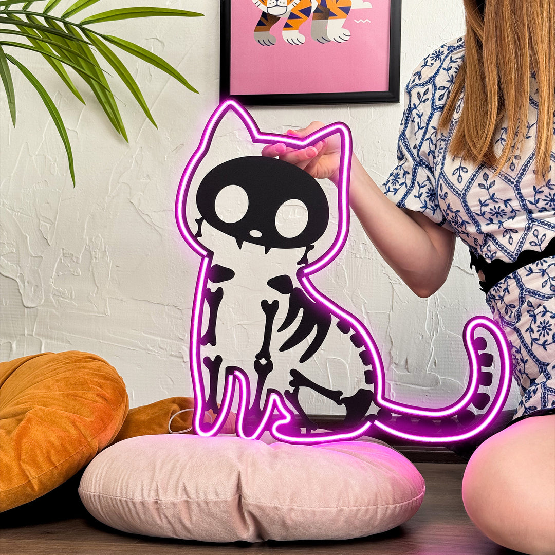 Shop Cat X-Ray Neon Sign, Neon Wall Art at Hoagard. animal head, animal wall art, discount