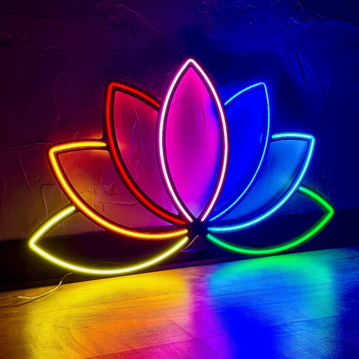 Shop Lotus Flower, Neon Wall Art at Hoagard. neon, Neon light, neon sign