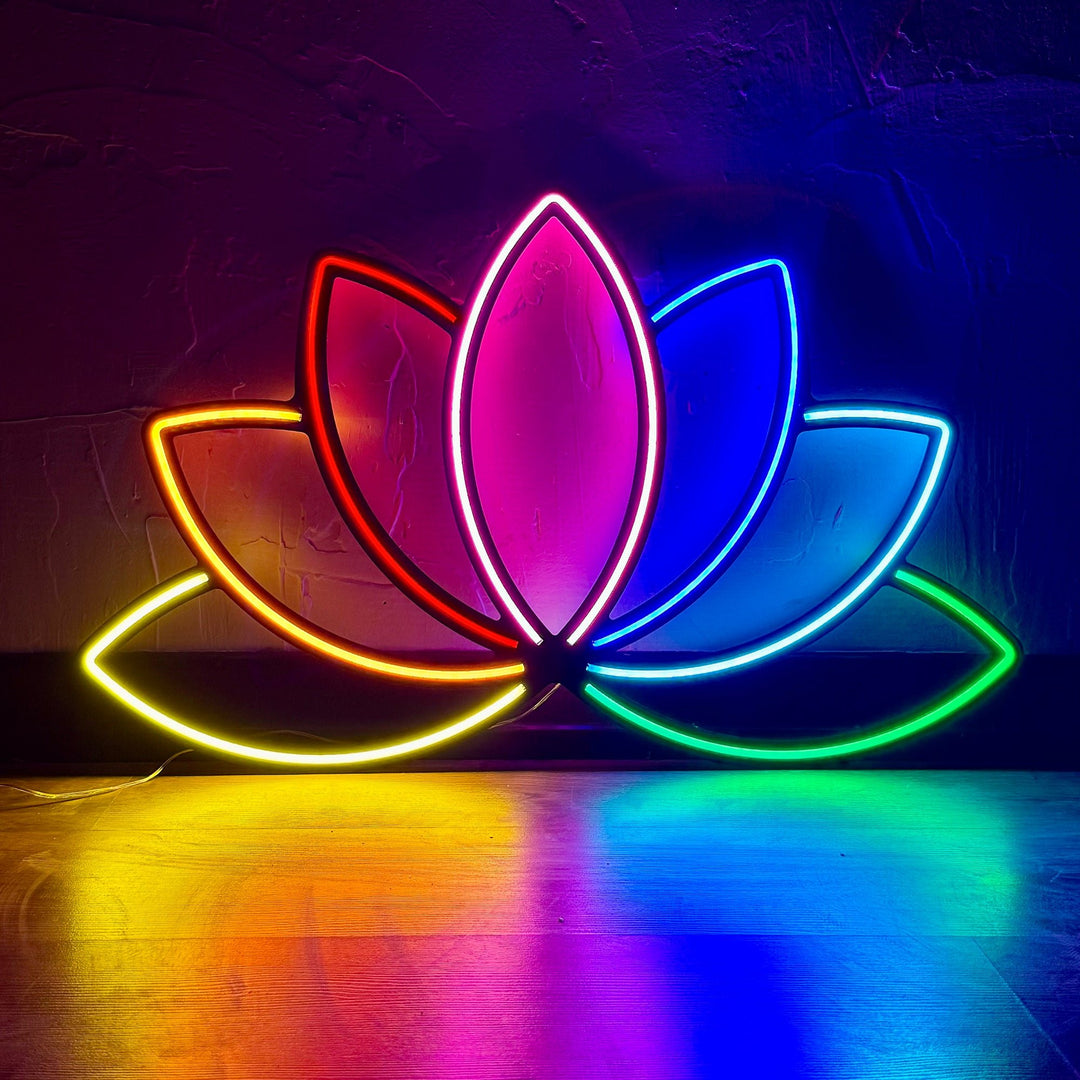 Shop Lotus Flower, Neon Wall Art at Hoagard. neon, Neon light, neon sign