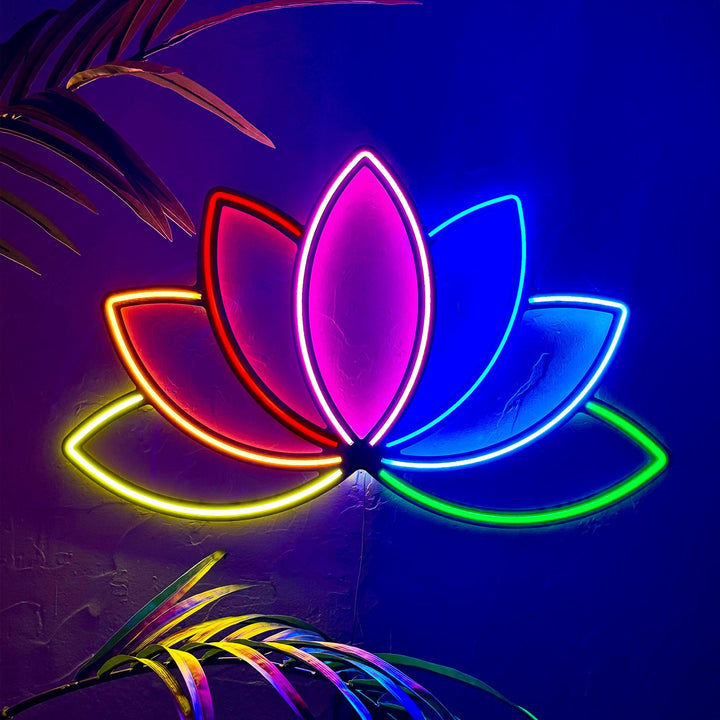 Shop Lotus Flower, Neon Wall Art at Hoagard. neon, Neon light, neon sign