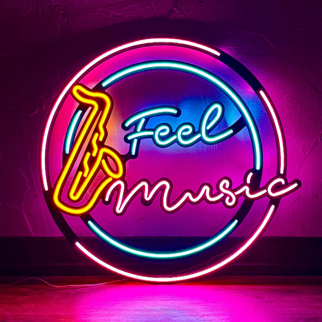 Shop Feel Music, Neon Wall Art at Hoagard. neon, Neon light, neon sign