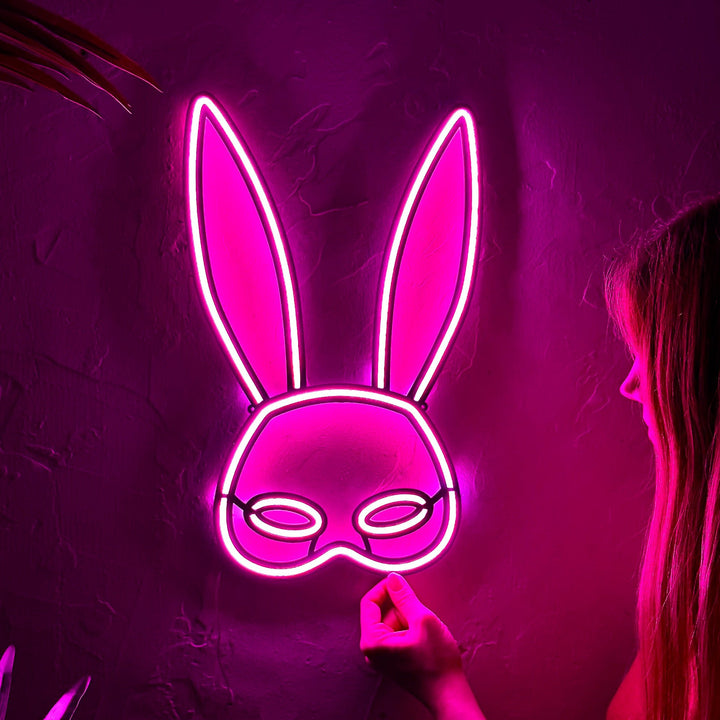 Shop Rabbit Mask, Neon Wall Art at Hoagard. neon, Neon light, neon sign