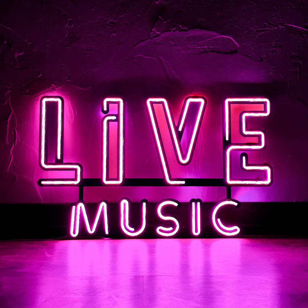 Shop Live Music 02, Neon Wall Art at Hoagard. neon, Neon light, neon sign