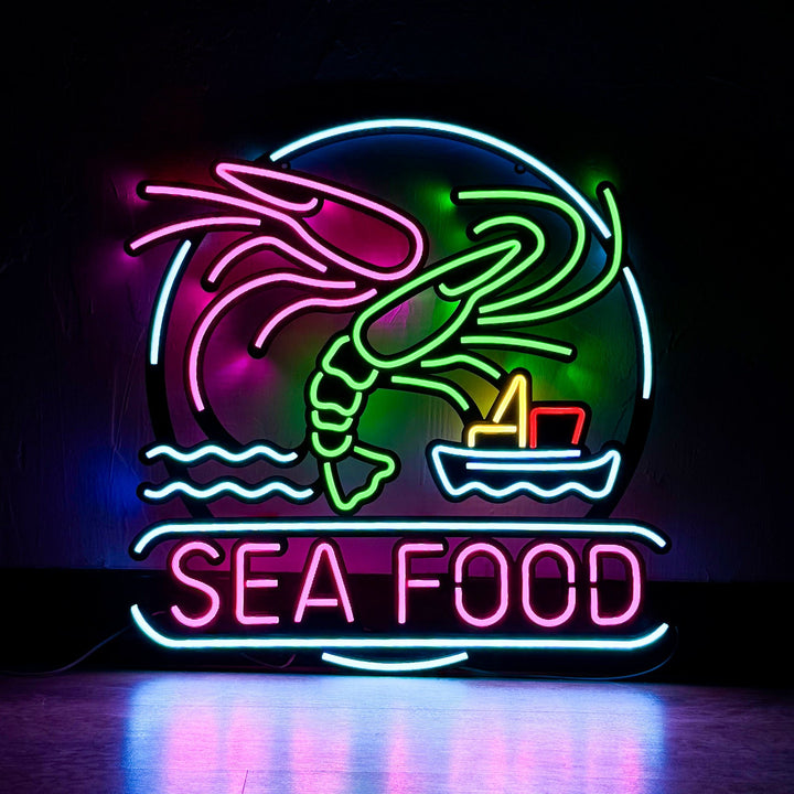 Shop Sea Food, Neon Wall Art at Hoagard. neon, Neon light, neon sign