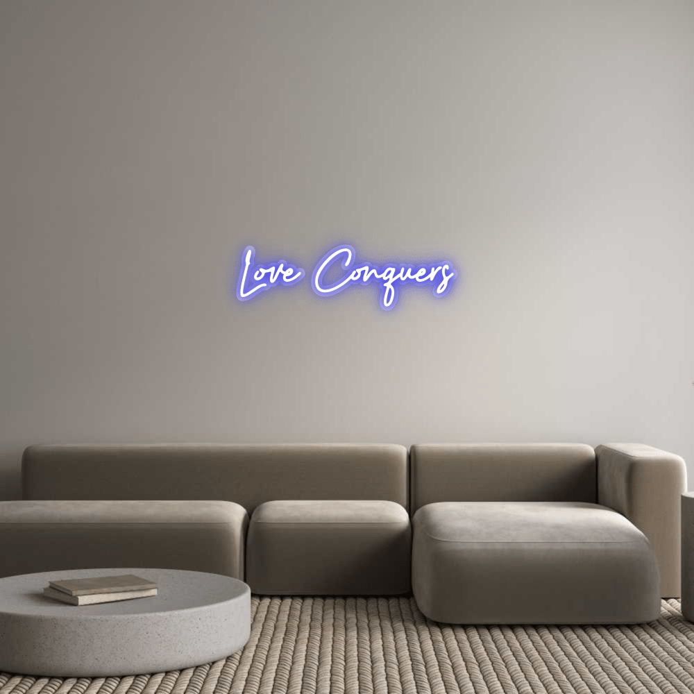 Shop Custom Neon: Love Conquers, Custom Neon at Hoagard. , ,