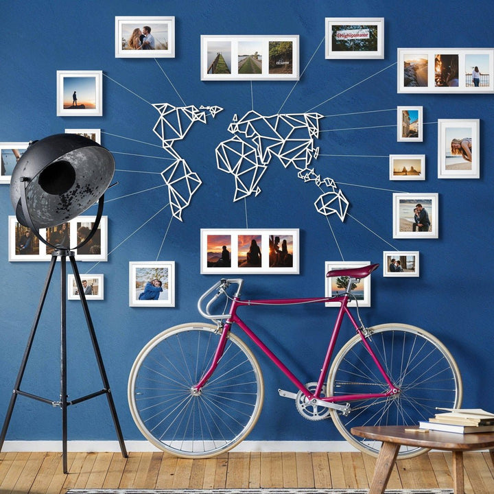 Shop World Map, Metal Wall Art at Hoagard. discount, entrance decor, Fathers