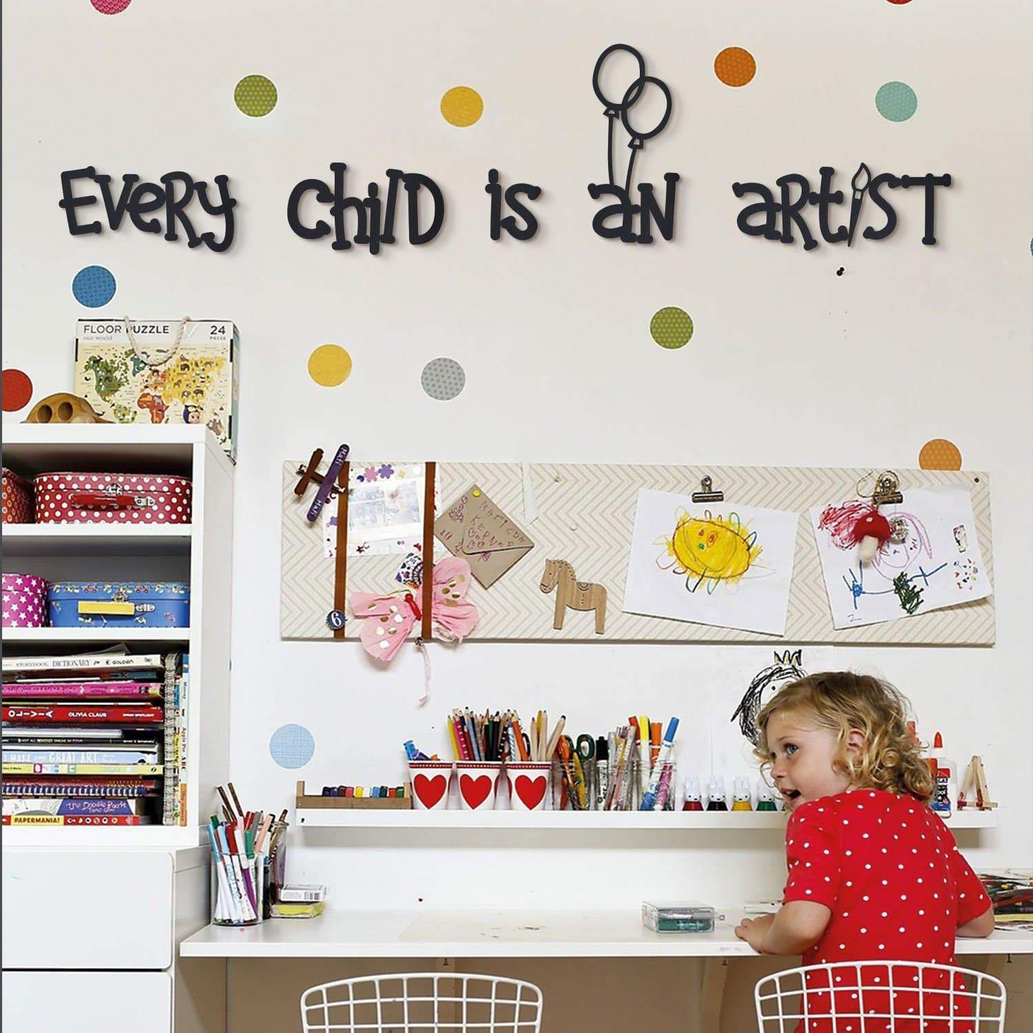 Every Child is an Artist Wall Decals,Colorful Inspirational