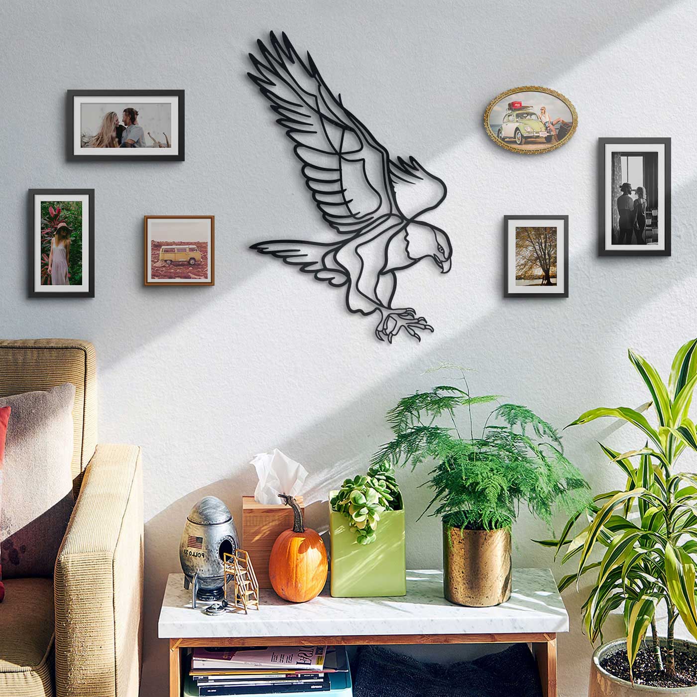 Metal Wall Art Decor Animal Metal eagle For Living Room Decor - 1